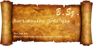 Bartakovics Szénia névjegykártya